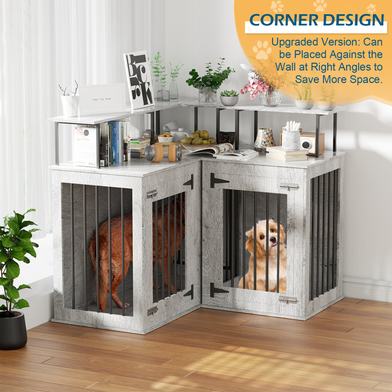 Double clearance crate for 2 dogs